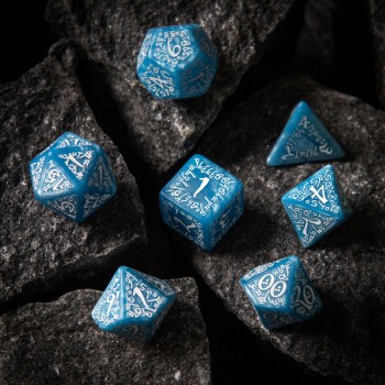 Elvish kauliukų rinkinys mėlynos ir baltos sp